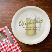 Assiettes En Carton Aquarelle Or Bière Oktoberfest simple 9"