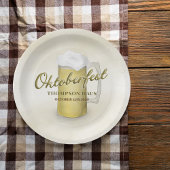 Assiettes En Carton Aquarelle Or Bière Oktoberfest simple 9"