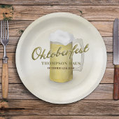 Assiettes En Carton Aquarelle Or Bière Oktoberfest simple 9"