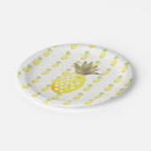 Assiettes En Carton Aquarelle Or Plaques d'ananas tropicales (Angle)
