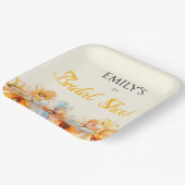 Assiettes En Carton Aquarelle Orange Poppy Bloom douche nuptiale (Angulaire)