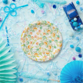Assiettes En Carton Aquarelle Oranges Papier Motif Plaques (Fête)
