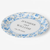 Assiettes En Carton Aquarelle Oubliez-moi la fête du mariage (Angle)