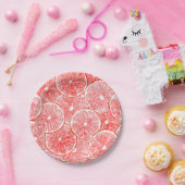 Assiettes En Carton Aquarelle pamplemousse motif (Fête)