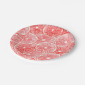 Assiettes En Carton Aquarelle pamplemousse motif (Angle)