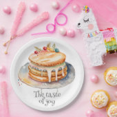 Assiettes En Carton Aquarelle Pancake au sirop d'érable (Fête)