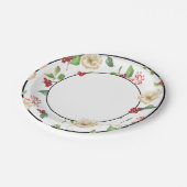 Assiettes En Carton Aquarelle Papier blanc et or Magnolia (Angle)