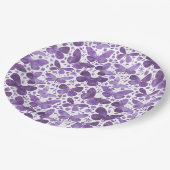 Assiettes En Carton Aquarelle papillon violet (Angle)