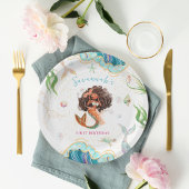Assiettes En Carton Aquarelle Parties scintillant Sirène Anniversaire
