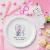 Assiettes En Carton Aquarelle Parties scintillant Unicorne Noël (Fête)