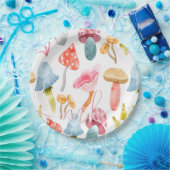 Assiettes En Carton Aquarelle Pastel Champignons (Fête)