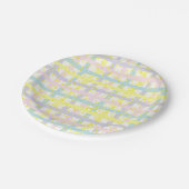 Assiettes En Carton Aquarelle Pastel Plaid (Angle)