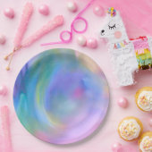 Assiettes En Carton Aquarelle Pastel Rainbow - Toutes les options (Fête)