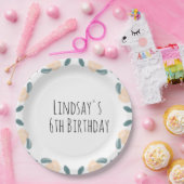 Assiettes En Carton Aquarelle Pêche Fruit Anniversaire Frontière Art N (Fête)