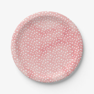 Assiettes En Carton Aquarelle pêche rose spotty plaques motifs