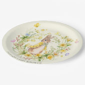 Assiettes En Carton Aquarelle Peter Rabbit Baby shower Fleur sauvage (Angle)