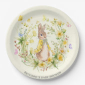 Assiettes En Carton Aquarelle Peter Rabbit Baby shower Fleur sauvage (Devant)