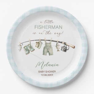 Assiettes En Carton Aquarelle Petit Pêcheur Baby Shower