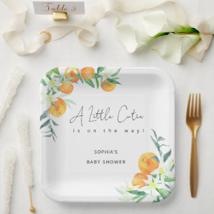 Assiettes En Carton Aquarelle petite chérie est en route baby shower