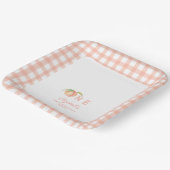 Assiettes En Carton Aquarelle Petite pêche douce est un 1er anniversai (Angulaire)