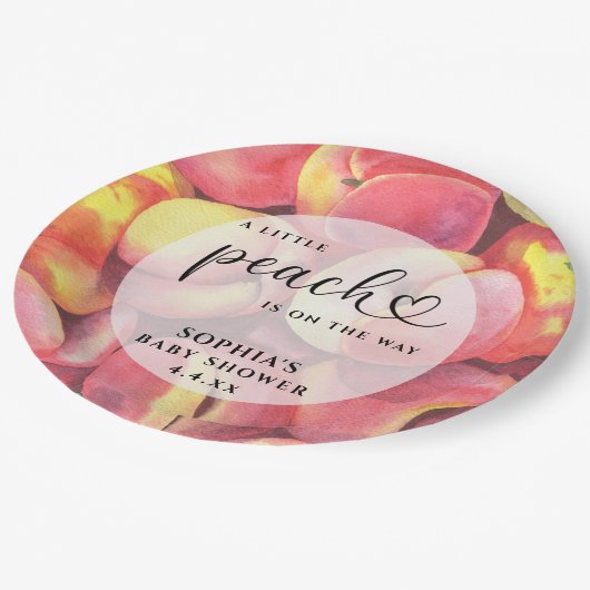 Assiettes En Carton Aquarelle Petite pêche est sur le chemin baby show (Angle)