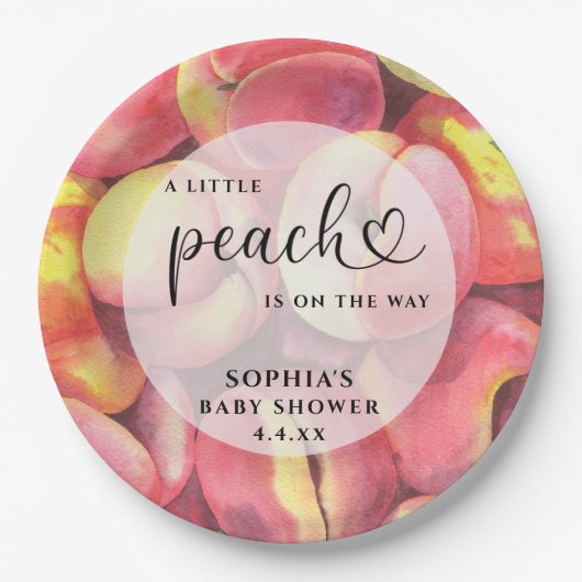 Assiettes En Carton Aquarelle Petite pêche est sur le chemin baby show (Devant)