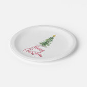 Assiettes En Carton Aquarelle Pine Arbre de Noël Plaque en papier de N (Angle)