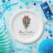 Assiettes En Carton Aquarelle Pines Calligraphie Encre Noël (Fête)