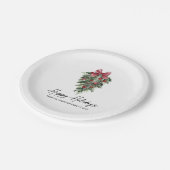 Assiettes En Carton Aquarelle Pines Calligraphie Encre Vacances Petit (Angle)