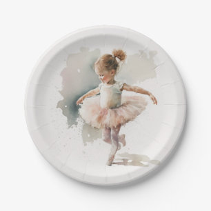 Assiettes En Carton Aquarelle Plaques de papier Little Ballerina