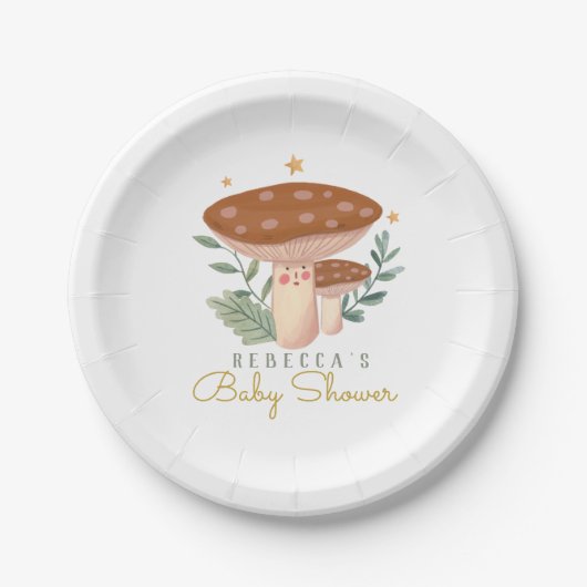 Assiettes En Carton Aquarelle Plaques de papier pour petits champignon (Devant)