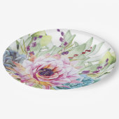 Assiettes En Carton Aquarelle Plaques de papier succulent (Angle)