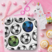 Assiettes En Carton Aquarelle Plaques de soirée de football (Fête)