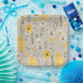 Assiettes En Carton Aquarelle Plaques en papier d'abeille (Fête)