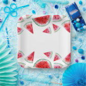 Assiettes En Carton Aquarelle Plaques en papier pastèque (Fête)