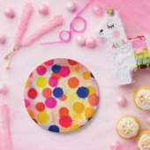 Assiettes En Carton Aquarelle pois cercles mignons (Fête)