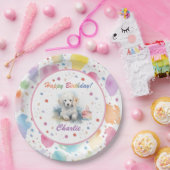 Assiettes En Carton Aquarelle Poodle Plaque en papier (Fête)