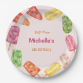 Assiettes En Carton Aquarelle Popsicle été Anniversaire (Devant)