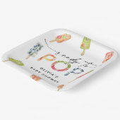Assiettes En Carton Aquarelle Popsicle Prêt à Pop Baby shower (Angulaire)