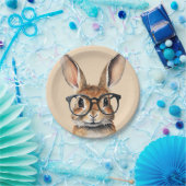 Assiettes En Carton Aquarelle Portrait Joli Lapin Avec Verres (Fête)