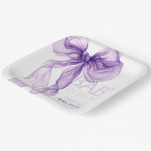 Assiettes En Carton Aquarelle pourpre Bow bébé dans le Baby shower en  (Angulaire)