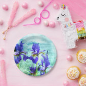 Assiettes En Carton Aquarelle pourpre d'iris (Fête)