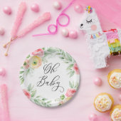 Assiettes En Carton Aquarelle Ranunculus Fleurs Baby shower de printem (Fête)