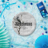 Assiettes En Carton Aquarelle Raven plus jamais (Fête)