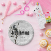 Assiettes En Carton Aquarelle Raven plus jamais (Fête)