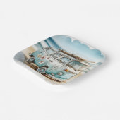 Assiettes En Carton Aquarelle Retro Campervan Avec Surf (Angulaire)