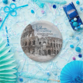 Assiettes En Carton Aquarelle Rome, Italie (Fête)