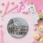 Assiettes En Carton Aquarelle Rome, Italie (Fête)