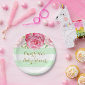 Assiettes En Carton Aquarelle rose Baby shower (Fête)