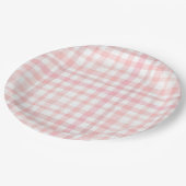 Assiettes En Carton Aquarelle rose En vichy plaque papier (Angle)